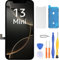 LL TRADER Screen Replacement for iPhone 13 Mini 5.4 LCD Retina FHD Display COF Touch Screen Digitiser with Repair Tool Kits, Waterproof Tape and Screen Protoctor (Truetone programable)