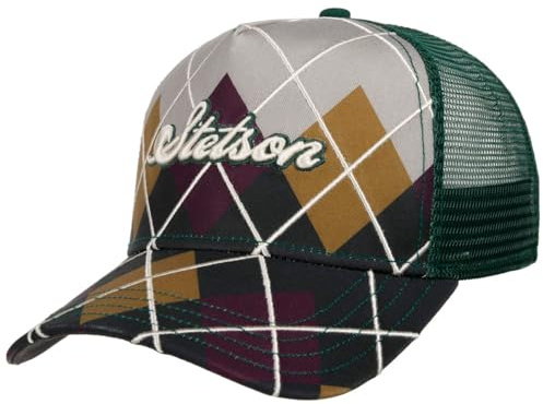 Stetson Madison Trucker Cap Argyle Check Snapback Unisex Spring Summer Autumn Winter