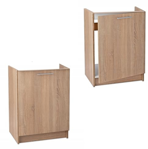 Stamar Küchenunterschrank Moderne Standküche Sonoma Eiche, 60 x 60 x 83 cm, unter Spüle