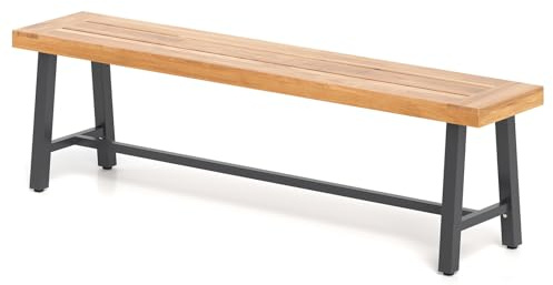 COSTWAY Banc de Jardin en Bois d'Acacia à 3 Places, Charge 360 kg