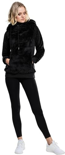 Build Your Brand Ladies Organic Hoody, Felpa con Cappuccio Donna, Nero (Black 7), L