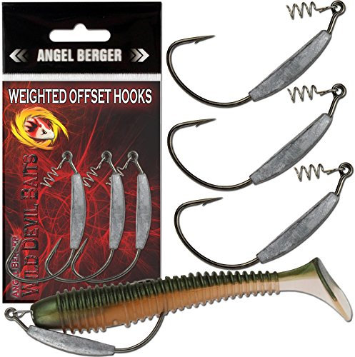 Angel-Berger Wild Devil Baits Weighted Offset Hook 3 Stück (5/0 5g)