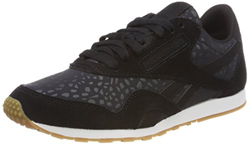 Reebok Classic Nylon Slim Text Lux, Damen Sneaker, Schwarz (Black/White/Gum), 38 EU (5 UK)