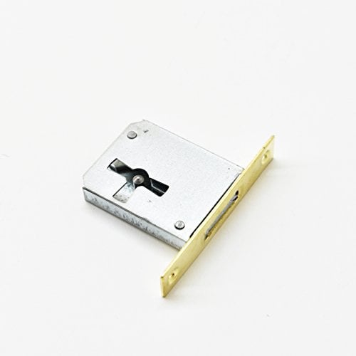 Möbelschloss mit Messingstulpe eckig (Links, Dornmaß 30mm)