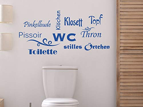 GRAZDesign Wandtattoo Bad Toilette WC stilles Örtchen Badezimmer Dekoration als Aufkleber - 62x30cm / 054 türkis