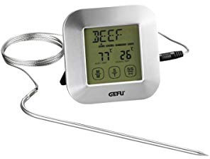 Gefu Termómetro Digital de Asados PUNTO, Medidor de Temperatura, de Cocina, de Barbacoa, con Temporizador & Pantalla LCD, 21790