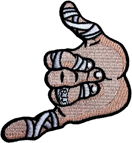 Parche Shaka Hand BJJ (3.5 pulgadas) Bordado de Jiu Jitsu brasileño para planchar o Coser Insignia para colgar sueltos de agarre GI Grappler Aplique de Karma Patch