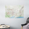 ABAKUHAUS Mapa Tapiz de Pared, Calles De Barcelona Parques, para el Dormitorio Apto Lavadora y Secadora Estampado Digital, 150 x 100 cm, Amarillento Verde Lima Azul Pálido