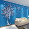 Wandtattoo Baum 3D DIY Wall Stickers Wandaufkleber Wandtattoo Wohnzimmer Schlafzimmer Family Wandsticker für Treppen Halle (Silber Links,S-200 * 100cm)