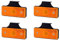 4 x 3 SMD LED Orange Begrenzungsleuchte mit Halterung 12V 24V E-Prüfzeichen Seitenleuchte Umrissleuchte Anhänger Wohnwagen Auto LKW PKW Licht