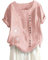 Lazzboy Lose Knopf Plusgrößen Druck Boho Tanic Hemd Blusen Oberseiten Frauen Damen Sommer Große Größen Plus Size Solide Print Tägliche Bluse Strand Shirt Tops Kurzarm(Rosa,3XL)