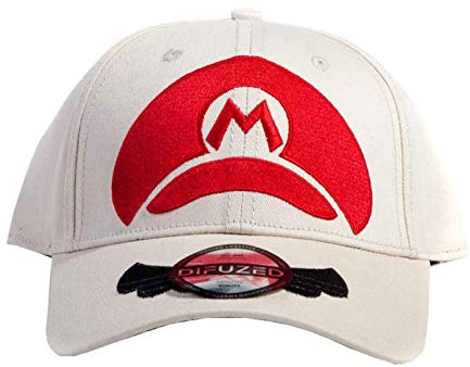 Nintendo Super Mario Baseball Cap Minimal Logo Nue offiziell Cream Snapback