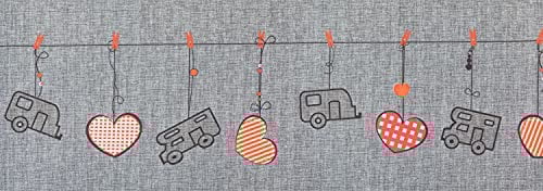 Arisol Teppich-Läufer Herzmotiv grau Fußmatte Wohnwagen Wohnmobil Reisemobil Matte