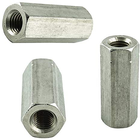 M8 X 25 mm (10 Stück) Gewindemuffe SW13 - Langmutter - Edelstahl VA A2 V2A - Sechskant-muffe rostfrei | AGBERG