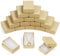 BELLE VOUS Kraft Schmuck Geschenkbox mit Polyesterfüllung (100 Stk) – 5,6 x 8,2 x 2,6 cm – Braune Kraftpapier Schachtel - Pappschachteln mit Deckel für Ringe, Halsketten, Ohrringe & Armbänder