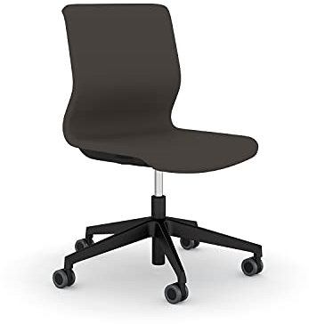 Viasit Drumback Konferenz Drehstuhl - ergonomisch und bequem, individuell anpassbar (Braun-grau, ohne Armlehnen)