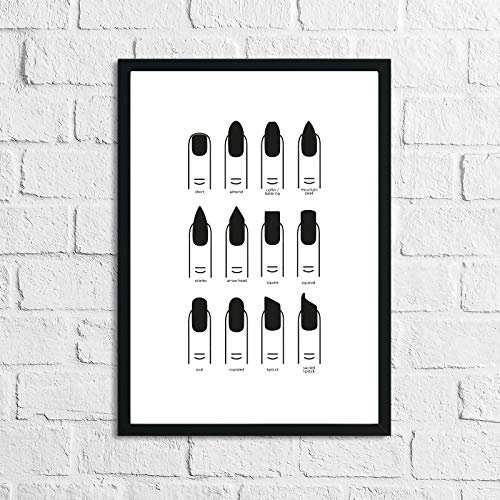 JasonCarlMorgan WinsterCreations Nail Shapes Nail Tech Dressing Room Simple Wall Decor Print A4 High Gloss