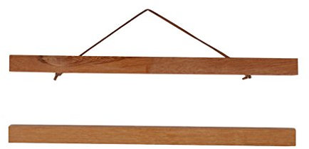 LOVIVER amagogo Magnetische Holz Hänger Posterhalter Posterleiste Plakatschiene Klapprahmen - 50cm Teakholz
