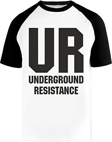 Ur Underground Resistane Baseball T-Shirt Herren Damen Unisex Weiß Rundhals Kurze Ärmel Bio-Baumwolle Tee Men's White L
