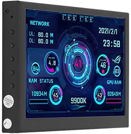 7in Computer CPU Hardware Temperature Monitor Dynamic Temperature Secondary Display Screen High Definition for Pc Computer Case