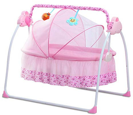 SHZICMY Automatische Babyschaukel Elektrische Baby Wiege Babywippe Bluetooth-Schaukelstuhl, Mit Matte