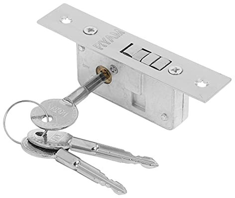 AMIUHOUN Cerradura/puerta, Cerradura de gancho de puerta corredera, Cerradura de aluminio de la cerradura, Puerta de cristal del, Robusta, accesorios de puerta