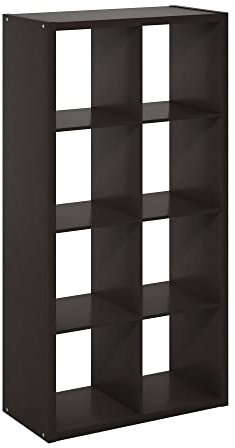 Furinno Cubicle Open Back Decorative Cube Storage Organizer, 8-Cube, Dark Oak