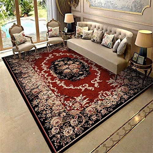 DJHWWD Teppich auslegeware Teppiche Waschbar Wohnzimmer rechteckiger roter Schlafzimmer niederfloriger tragbar Baby Junge 120X180CM