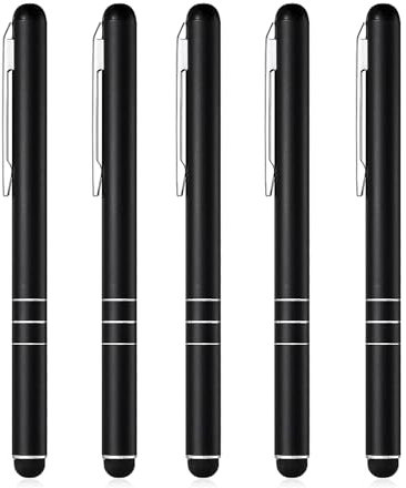 Eingabestift 5 Stück i-Pad Stift Stylus Pen i-Pad Pencil für iPhone Samsung Galaxy Xiaomi Redmi Google Pixel Motorola Nothing Phone Tablets und Alle Touchscreen, Schwarz