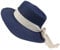 NiceYnn Chapeau de Soleil Panama en Paille Chapeau à Large Bord Respirant Ruban Amovible Bleu Marine