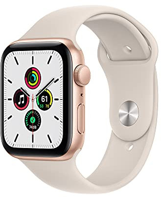 Apple Watch SE (GPS, 44MM) - Case Oro in Alluminio con Cinturino Sport Galassia (Ricondizionato)