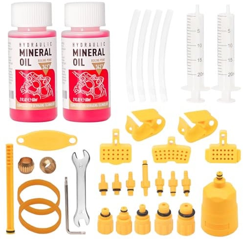 RUIZHI Bremsen Entlüftungsgerät für Scheibenbremse Fahrrad, Scheibenbremse Fahrrad Entlüftungskit Inklusive 120ml Brake Fluid Mineral Oil für Shimano, Tektro, Magura