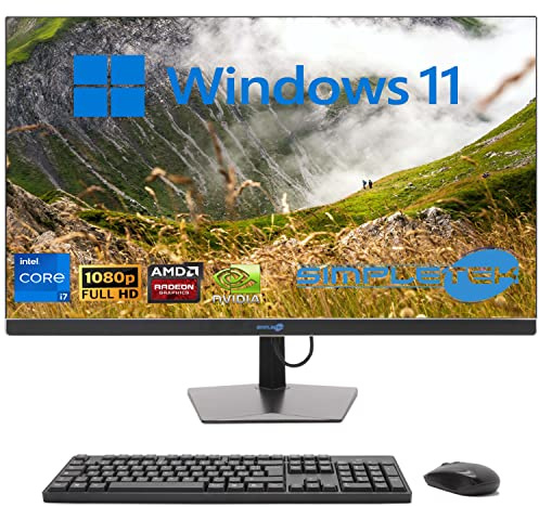 SIMPLETEK - PC All in One Display 27 Windows 11 | Core i7 12th Gen | GT730 4GB Video Card | 16GB RAM DDR4 SSD 960GB | Work, Gaming