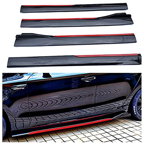 Zyph Auto Seitenschweller für Volkswagen VW Touran Taos Tharu Atlas Teramont Tiguan EOS UP,2 Segmente Seitenfender Universal Rocker Seitenrock Flügel Diffusor,A/BlackRed