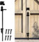 Jetcloud 1353093138839 Cane Drop Bolt Rod Kit 18inch Heavy Duty Iron Multipurpose Ground Latch Stopper for Wood PVC Gates Fences Doors, Black
