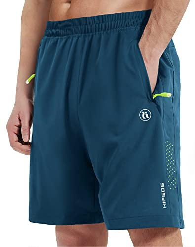 HIFEOS Herren Sporthose - Schnelltrocknende Laufhose mit Reißverschlusstasche - Trainingshose Jogginghose Kurz