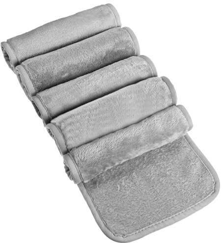Lot de 5 lingettes démaquillantes en microfibre, 40 x 20 cm, lavables, réutilisables, pour le lavage du visage