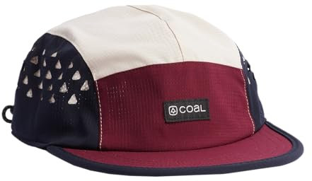 Coal Provo 5-Panel Leichte Mütze, Burgunderrot / Marineblau, Einheitsgröße