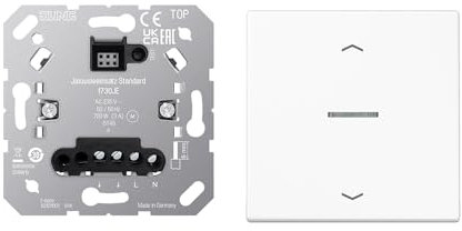 Jung Home Jalousietaster-Set mit 1730JE Jalousieeinsatz Standard + BTLS17101PWW Wippe Taster 1-fach mit Pfeilsymbolen Alpinweiß Serie LS