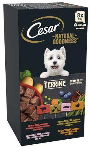 Cesar Natural Goodness Mixed Selection- Wet Dog Food - for Adult Dogs - in Loaf - 24 x 100 g