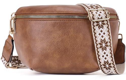 Roulens Kleine Damen Umhängetaschen,Elegant Bauchtasche Damen,Umhängetasche aus Veganes PU Leder,Crossbody Bag Damen,RFID Blockierung Kartenschlitz Brusttasche mit Verstellbar Abnehmbar Breiter Gurt