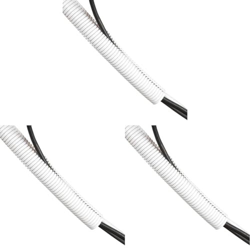 D-Line Cable Tidy Tube, Pre-Split Cable Sleeve, Flexible LDPE Electrical Conduit, PC Cable Management, TV Wire Hider - 32mm Diameter, 1.1m Length - White (Pack of 3)