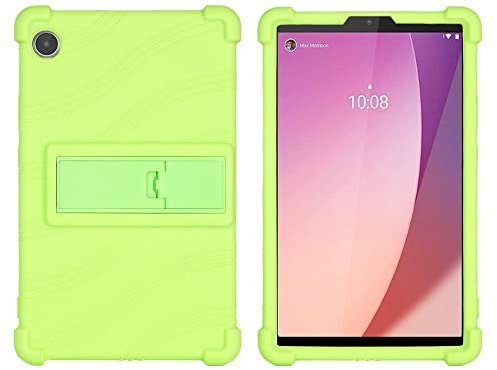 YIFENGXING Funda para Lenovo Tab M8 4th Gen TB-300FU Tableta 8 Pulgadas Una Sola Pieza Suave Silicona Fundas con Soporte Caída Protección Ultradelgada Shell (Verde)