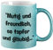 Huuraa Glitzertasse Mutig freundlich tapfer und gläubig Geschenk 330ml Blau Mutig freundlich Präsent