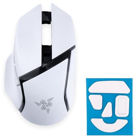 New Mouse Case Top Case Mouse Shell Mouse Housing with Mice Feet Sticker Replacement for Razer Basilisk V3 Wired Gaming Mouse (White)