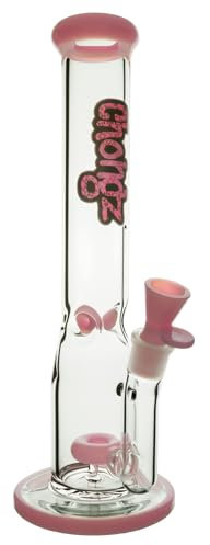 Chongz Glass 35cm Stinky Toes Percolator waterpipe bong with Pink accents