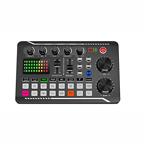 Bluetooth Soundkarte Sound Mixer Board für Aufnahme Live Streaming Mehrere Soundeffekte Audio Interface Externe Soundkarte