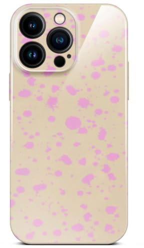 ONEFLOW für iPhone 14 Pro Max Hülle mit Design Muster, Designer Case Handy Schutzhülle mit Kameraschutz, Hardcase Bedruckt dünne Handyhülle, Splash Cover, Farb Flecken Rosa Pink