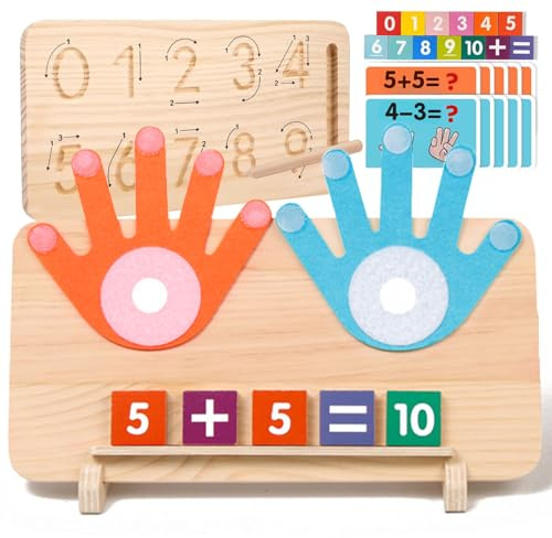 Multifunktional Doppelseitig Mathematik Holz Bildung-Spielzeug, Mathe Pädagogisches Vorschule Montessori Lernspiele Spielzeug für Kleinkinder, Lernspielzeug Zählspielzeug für 3-5 Jahre Jungen Mädchen