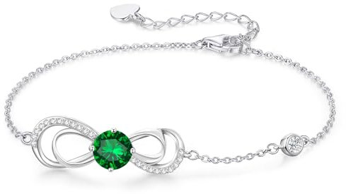CDE Armband Damen Kupfer Herz Whitegold Geschenk für Sie Geburtsstein Armkette Damen Schmuck Muttertag Valentinstag Geburtstag Weihnachten Geschenke für Frauen Freundin Mama (Whitegold-05-Mai)